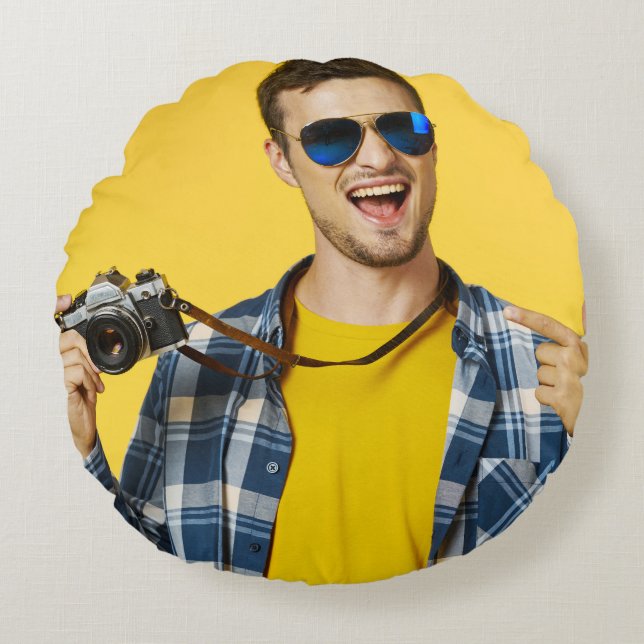 Create your Own Photo Custom Picture Round Pillow (Front)