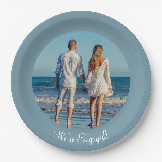 Create Your Own Photo Engagement Paper Plate (Front)