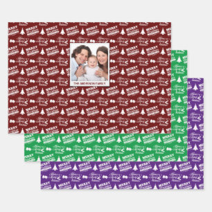 Create Your Own Photo Family Christmas Wrapping Paper Sheet