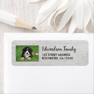 Create your own photo family wood return address