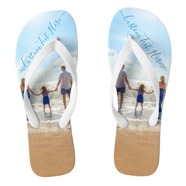 Create Your Own Photo Flip Flops with Custom Text (Footbed)