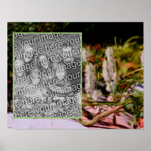 Create Your Own Photo Flower On Rock Oil Painting Poster