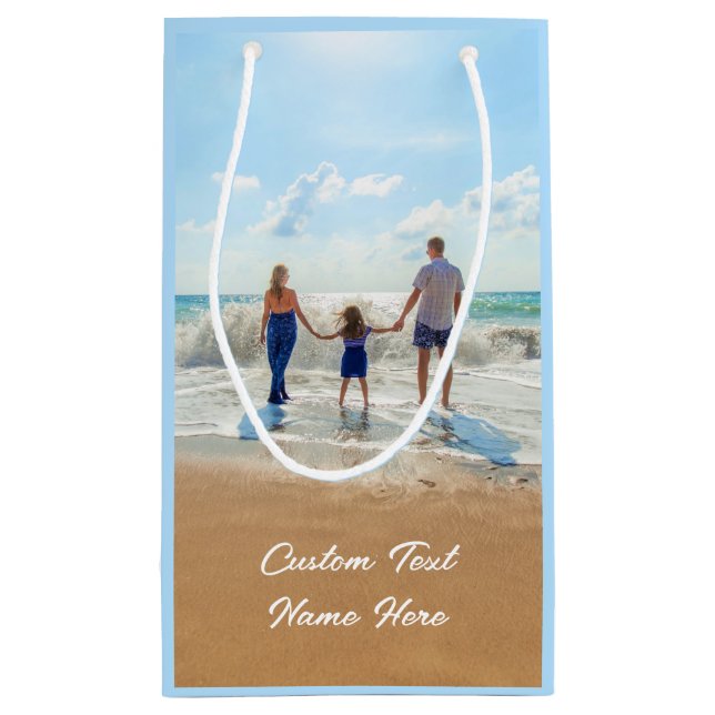 Create Your Own Photo Gift Bag Personalized Text (Back)