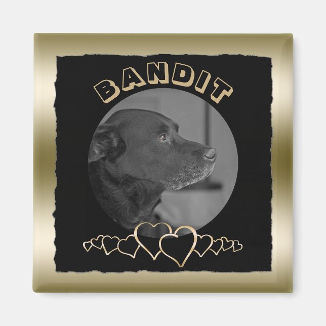 Create Your Own Photo Gold | Custom Pet Keepsake Magnet (Front)