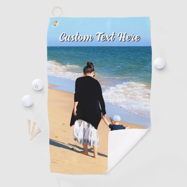 Create Your Own Photo Golf Towel Gift Custom Text (InSitu)