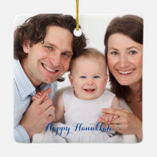 Create Your Own Photo Hanukkah Ceramic Ornament