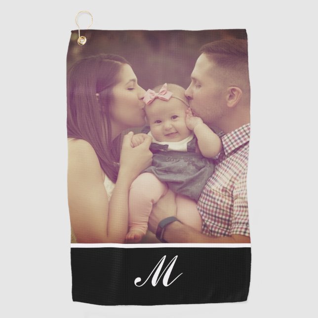 Create Your Own Photo Initial Monogram Golf Towel (Front)
