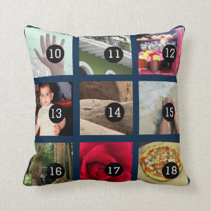 Create Your Own Photo Instagram with 18 images Throw Pillow