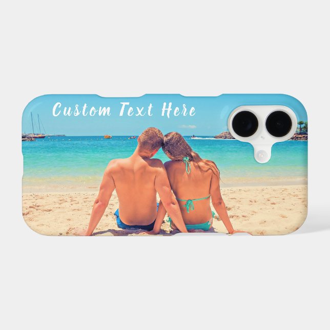 Create Your Own Photo iPhone Case Gift Custom Text (Back (Horizontal))