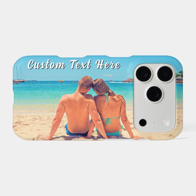 Create Your Own Photo iPhone Case Gift with Text (Verso (Horizontal))