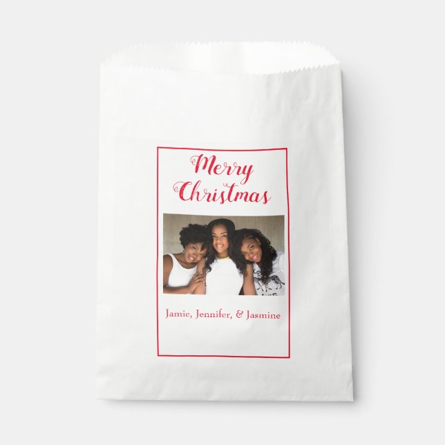 Create Your Own Photo Merry Christmas Favour Bag (Front)