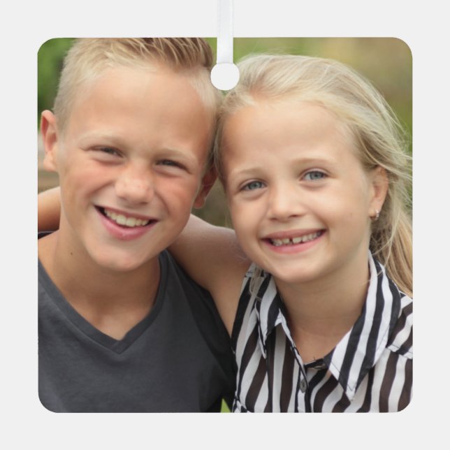 Create Your Own Photo Metal Square Ornament (Front)