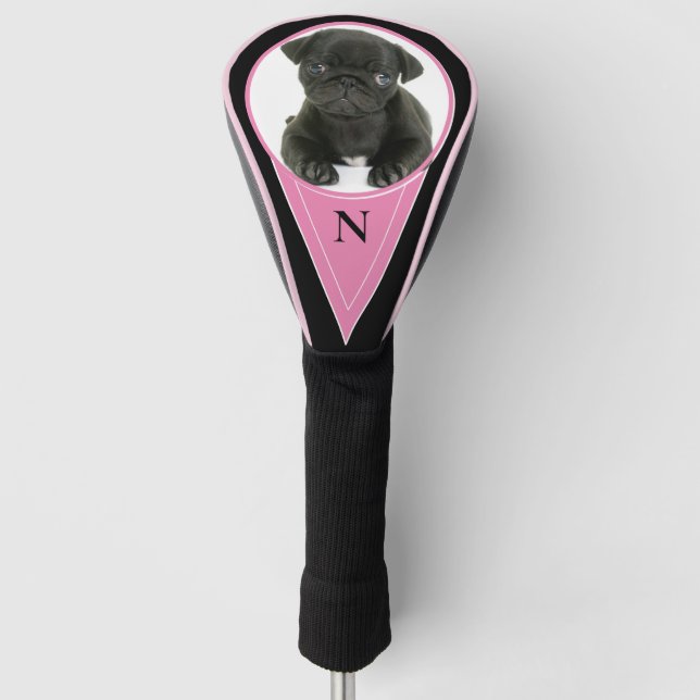 Create Your Own Photo Monogram Pink Golf Head Cover (Front)