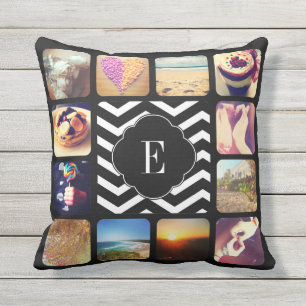 Create Your Own Photo Monogram Throw Pillow