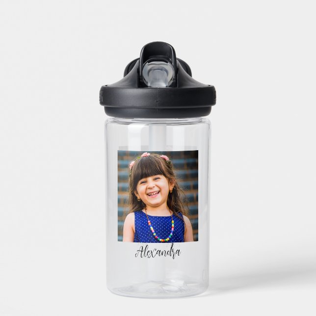 Create Your Own Photo Name Water Bottle (Front)