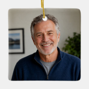 Create Your Own Photo on Front - Text on Back Ceramic Ornament