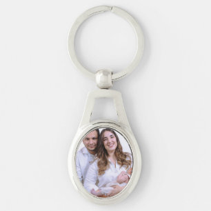 Create Your Own Photo Oval Metal Keychain