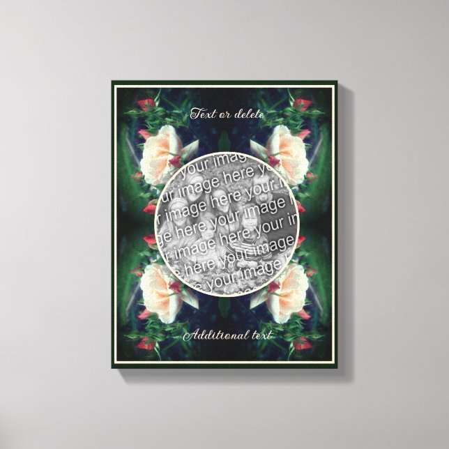 Create Your Own Photo Peach Rose And Buds  Canvas Print (Front)