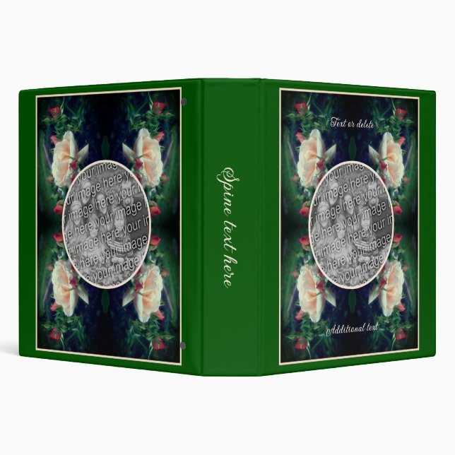 Create Your Own Photo Peach Rose And Buds Frame  Binder (Background)