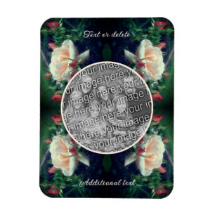 Create Your Own Photo Peach Rose And Buds Frame Magnet