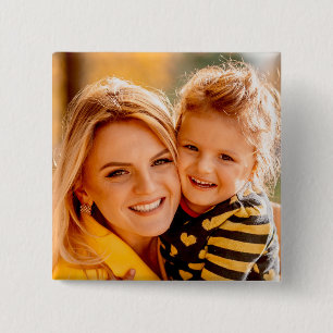 Create Your Own Photo Personalized Custom 2 Inch Square Button