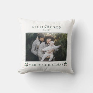 Create Your Own Photo Simple Christmas Holiday    Throw Pillow