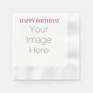 create your own photo simple custom Happy Birthday Napkin