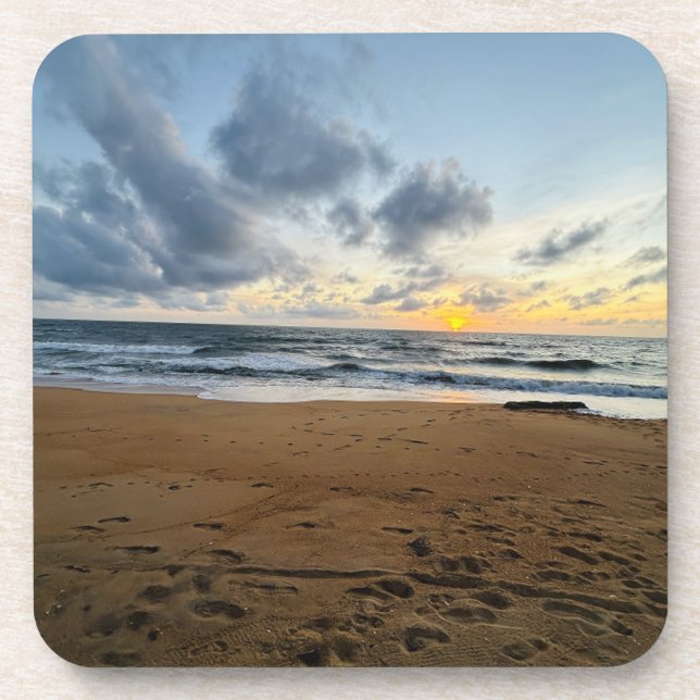 Create Your Own Photo Simple Modern sun rice Coaster (Front)