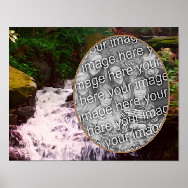 Create Your Own Photo Small Woodland Waterfall   Poster (Front)