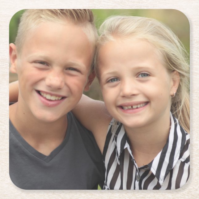 Create Your Own Photo Square Paper Coaster (Front)
