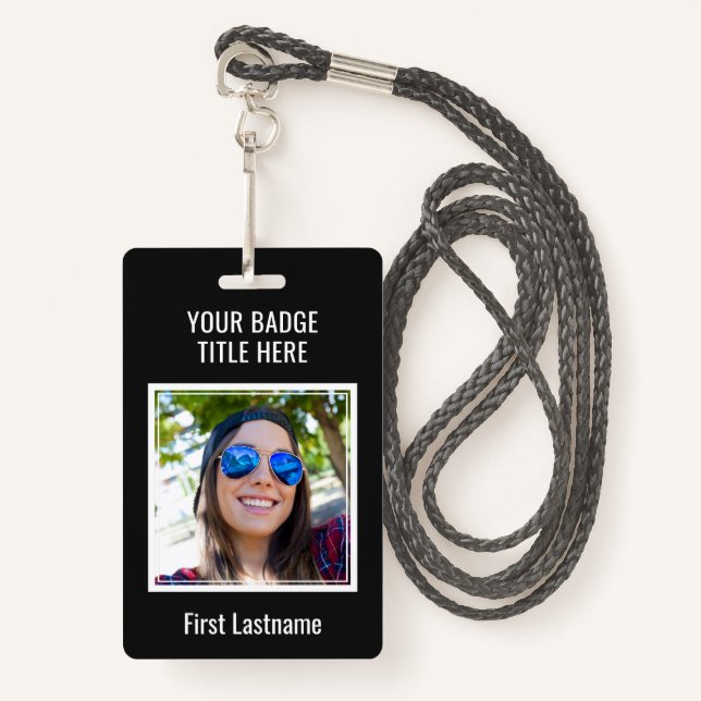 Create Your Own Photo & Text badge (Front with Lanyard)