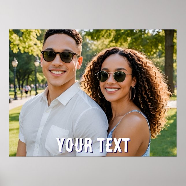 create your own photo text engagement  poster (Front)