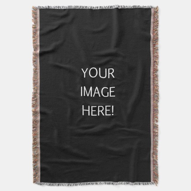 Create-Your-Own Photo Throw Blanket With Fringe (Front Vertical)