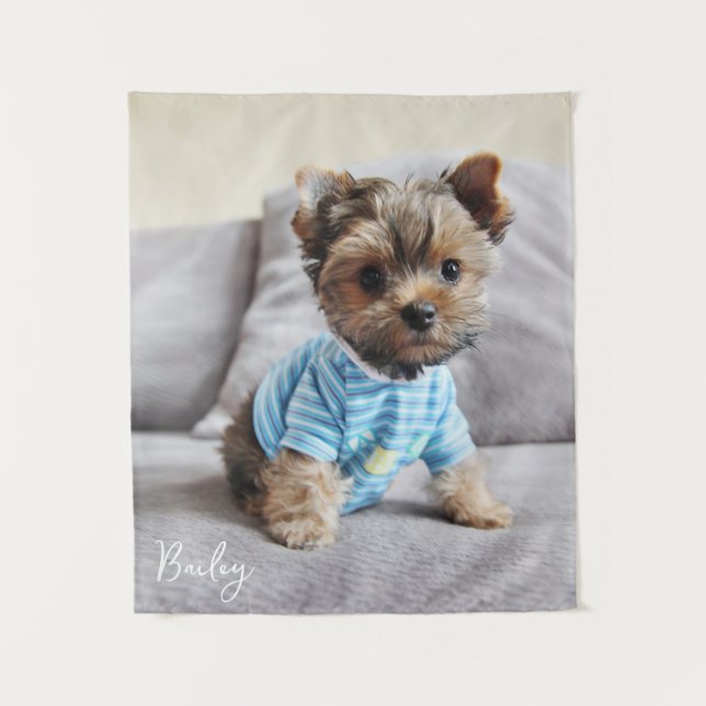 Create Your Own Photo Vertical Monogram Tapestry (Front)