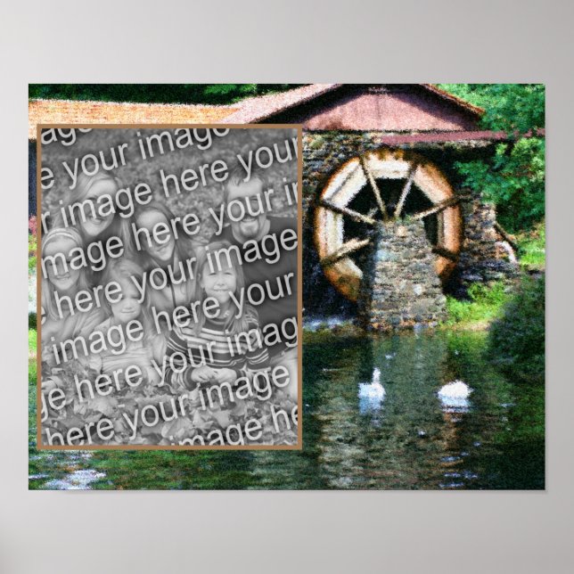Create Your Own Photo Water Wheel Duck Pond Art Poster (Front)