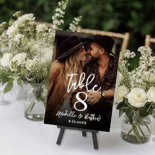 Create Your Own Photo Wedding Favour Table Sign Number