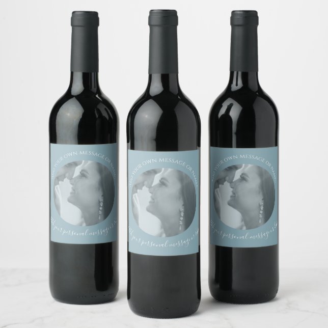 Create Your Own Photo Wine Blue Label  (Bottles)