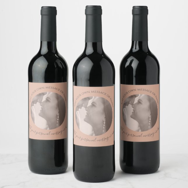 Create Your Own Photo Wine Teracotta Label  (Bottles)