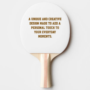 Create Your Own Ping Pong Paddle, Red Rubber Back  Paddle