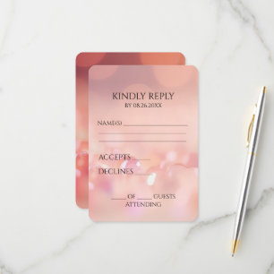 Create Your Own Pink Beads Bokeh RSVP Card