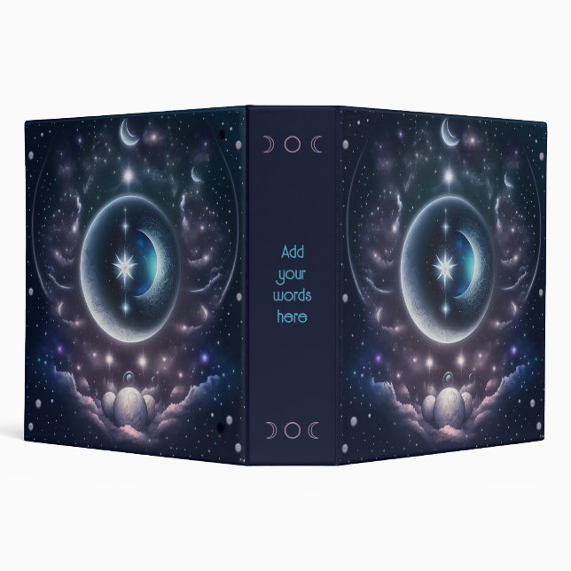 Create Your Own Pink Clouds & Silver Moon Altar Binder (Background)