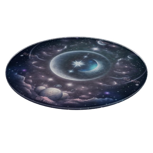 Create Your Own Pink Clouds & Silver Moon Altar Cutting Board (Corner)