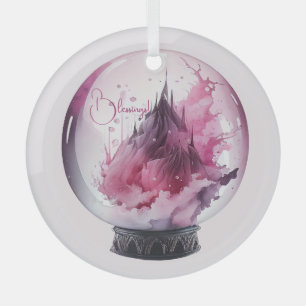 Create Your Own Pink Crystal Ball Glass Ornament