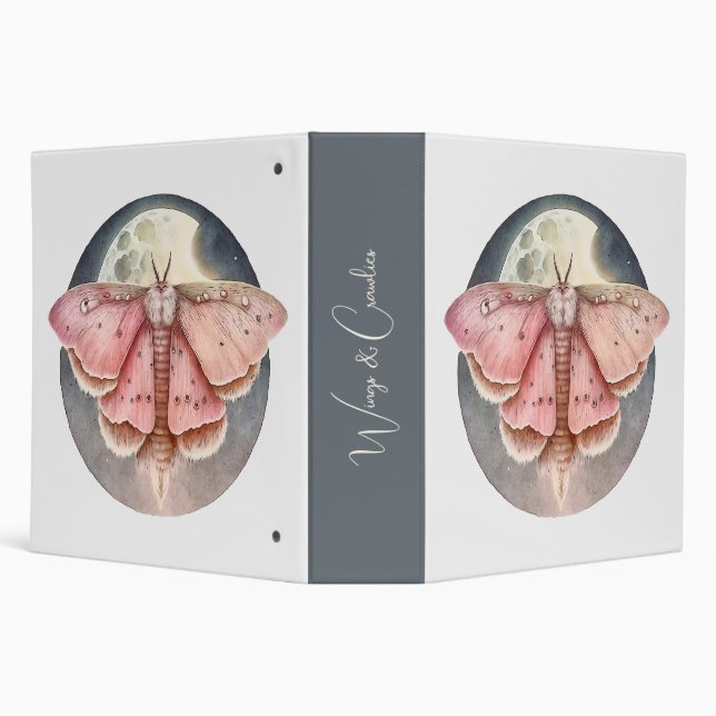 Create Your Own Pink Full Moon Moth Binder (Background)