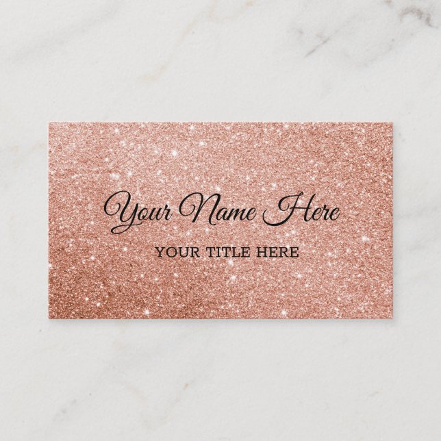 Create Your Own Pink Glitter Business Card (Front)