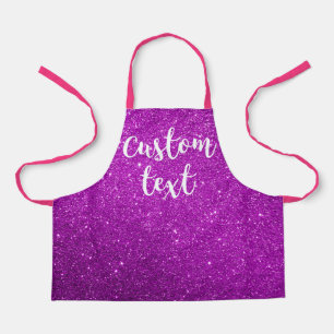 Create Your Own Pink Glitter Personalized Kids Apron