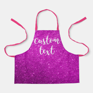 Create Your Own Pink Glitter Personalized Kids Apron