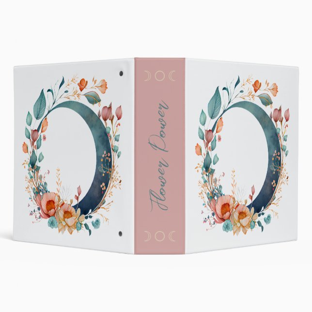 Create Your Own Pink & Gold Floral Moon Binder (Background)