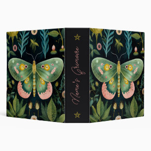 Create Your Own Pink Green Floral Garden Moth Binder
