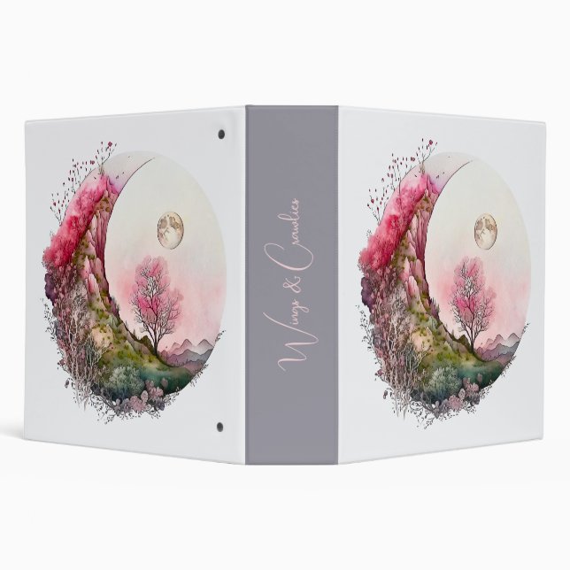 Create Your Own Pink Moon Landscape Binder (Background)